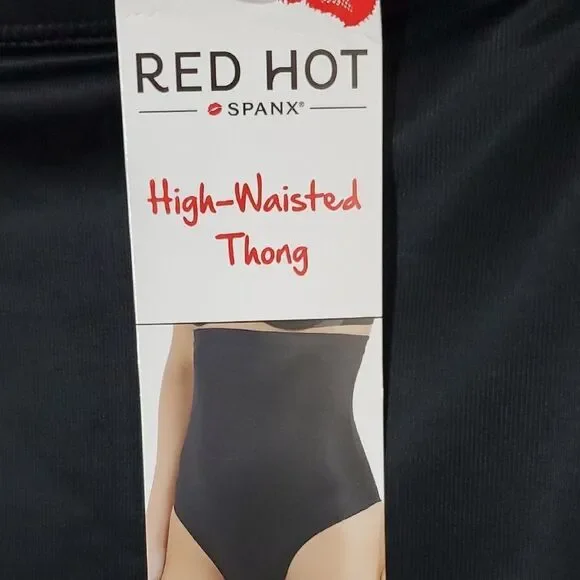 SPANX Red Hot High-Waisted Black Thong Size XL NWT - Picture 2 of 6